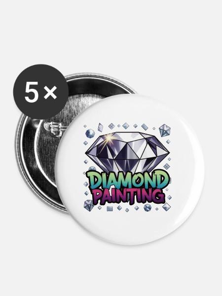 Diamond Painting Diamond Painter - Buttons klein 25 mm (5er Pack) - Weiß