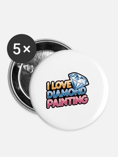 Diamond Painting Diamond Painter - Buttons klein 25 mm (5er Pack) - Weiß