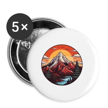 Mountains Landscape Nature - Buttons small 1''/25 mm (5-pack) - white - Front