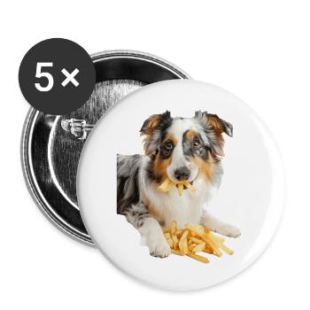 Australischer Schäferhund - Buttons klein 25 mm (5er Pack) - Weiß - Vorne