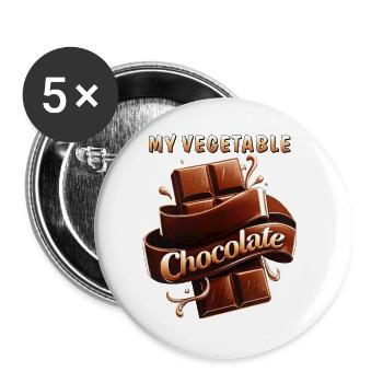 MY VEGETABLE CHOCOLATE - Buttons small 1''/25 mm (5-pack) - white - Front