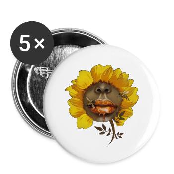 le miel et les abeilles - Lot de 5 petits badges (25 mm) - blanc - Devant