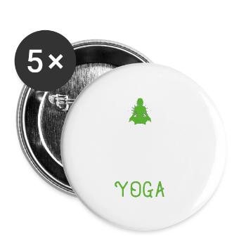 Weniger Drama, Mehr Yoga - Buttons klein 25 mm (5er Pack) - Weiß - Vorne
