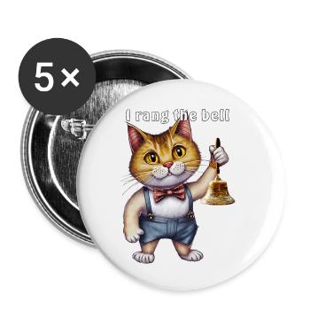 CAT : J’ai sonné - Lot de 5 petits badges (25 mm) - blanc - Devant