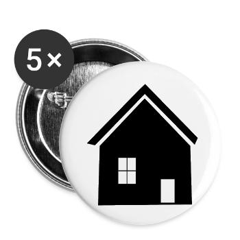 Bauherren Architekt Eigenheim Häuser Immobilie - Buttons klein 25 mm (5er Pack) - Weiß - Vorne
