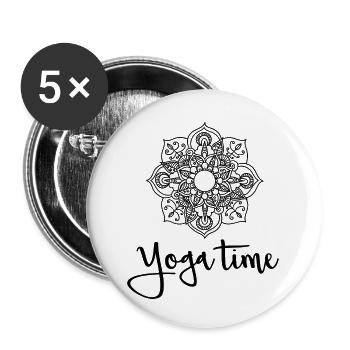 Yoga Meditation Spa Namaste - Buttons klein 25 mm (5er Pack) - Weiß - Vorne