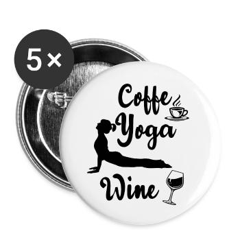 Yoga Meditation Spa Namaste - Buttons klein 25 mm (5er Pack) - Weiß - Vorne