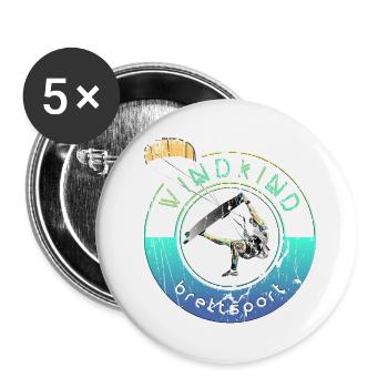 Kitesurfer Windkind 2 0 - Buttons klein 25 mm (5er Pack) - Weiß - Vorne