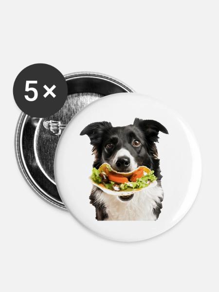Border Collie - Buttons klein 25 mm (5er Pack) - Weiß