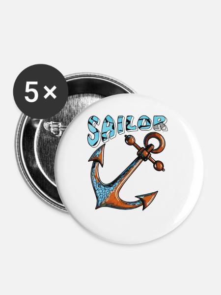 SCHIFFANKER SAILOR - Buttons klein 25 mm (5er Pack) - Weiß