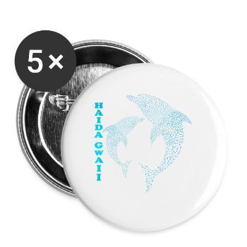 Dauphin Haïda-Gwaii-Delfin Haida Gwaii - Lot de 5 petits badges (25 mm) - blanc - Devant