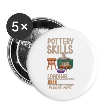 Pottery Ceramics Artist Pottery - Buttons small 1''/25 mm (5-pack) - white - Front