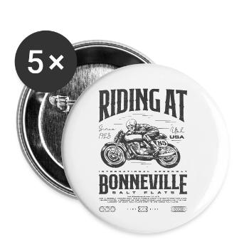 Bonneville Salt Flats Motorrad Geburtstag 1923 - Buttons klein 25 mm (5er Pack) - Weiß - Vorne