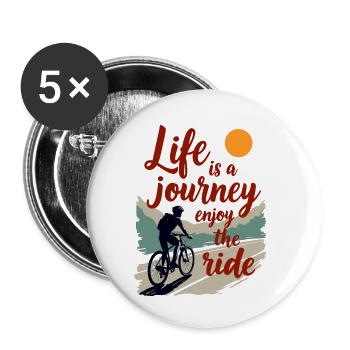 TREND QUOTE JOURNEY - Buttons small 1''/25 mm (5-pack) - white - Front