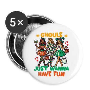 Les goules veulent juste s’amuser Halloween Fun - Lot de 5 petits badges (25 mm) - blanc - Devant