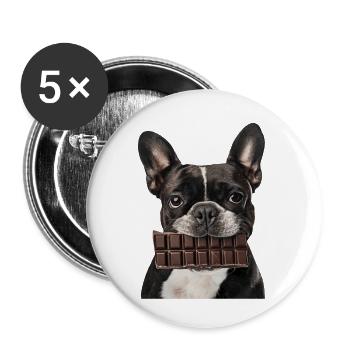 Boston Terrier - Lot de 5 petits badges (25 mm) - blanc - Devant