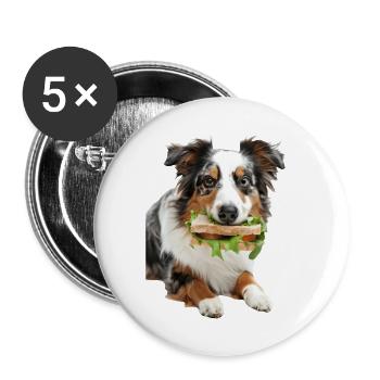 Australischer Schäferhund - Buttons klein 25 mm (5er Pack) - Weiß - Vorne