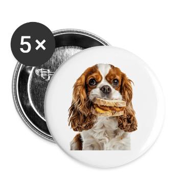 Cavalier King Spaniel - Buttons small 1''/25 mm (5-pack) - white - Front