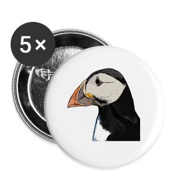 Papageientaucher - Lunde - Puffin - Buttons klein 25 mm (5er Pack) - Weiß - Vorne