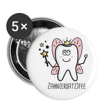 Fée des dents (remplacement) - Lot de 5 petits badges (25 mm) - blanc - Devant