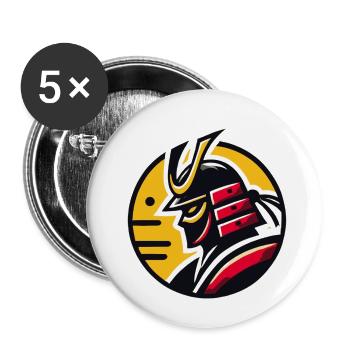 Yellow Samurai - Buttons small 1''/25 mm (5-pack) - white - Front