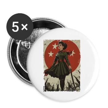 Vintage Socialism Communism Propaganda - Buttons small 1''/25 mm (5-pack) - white - Front