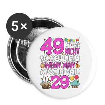 49 is not so bad - Buttons small 1''/25 mm (5-pack) - white - Front