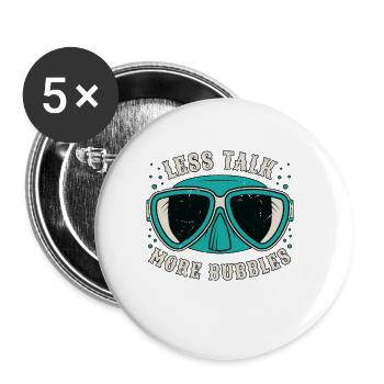 Snorkeling Less Talk More Bubbles Marine Biologist - Buttons small 1''/25 mm (5-pack) - white - Front