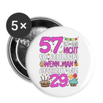 57 is not so bad - Buttons small 1''/25 mm (5-pack) - white - Front