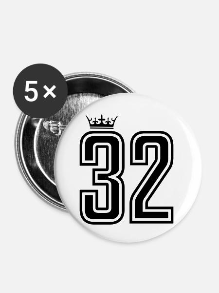 32 krone - Buttons klein 25 mm (5er Pack) - Weiß