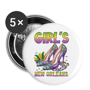 Girls Trip New Orleans - Buttons klein 25 mm (5er Pack) - Weiß - Vorne