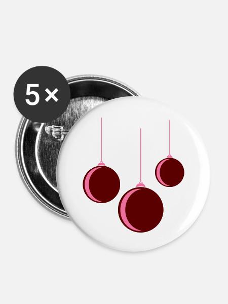 Weihnachtskugel 3 - Buttons klein 25 mm (5er Pack) - Weiß