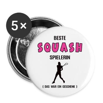 Squash Spielerin Beste Squasherin Geburtstag - Buttons klein 25 mm (5er Pack) - Weiß - Vorne