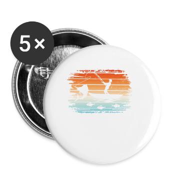 Fishing It's all fun and games until you - Buttons small 1''/25 mm (5-pack) - white - Front