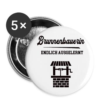 Brunnenbauerin Ausbildung Bestanden Azubi Lehre - Buttons klein 25 mm (5er Pack) - Weiß - Vorne