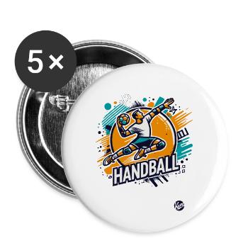 Handball - Buttons small 1''/25 mm (5-pack) - white - Front