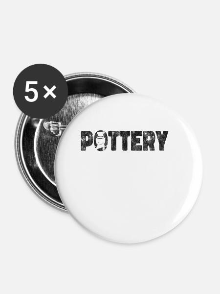 Pottery Ceramics Artist Pottery - Buttons klein 25 mm (5er Pack) - Weiß