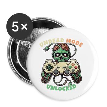 Zombie Gaming Controller: Untoter Modus - Buttons klein 25 mm (5er Pack) - Weiß - Vorne
