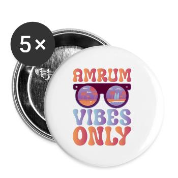 Bonne ambiance sur Amrum - Lot de 5 petits badges (25 mm) - blanc - Devant