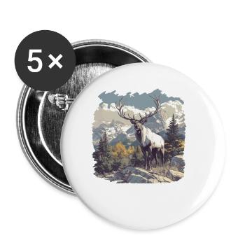 Caribou Karibus Karibu - Buttons klein 25 mm (5er Pack) - Weiß - Vorne
