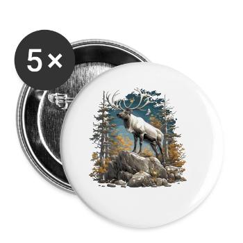 Caribou Karibus Karibu - Buttons small 1''/25 mm (5-pack) - white - Front