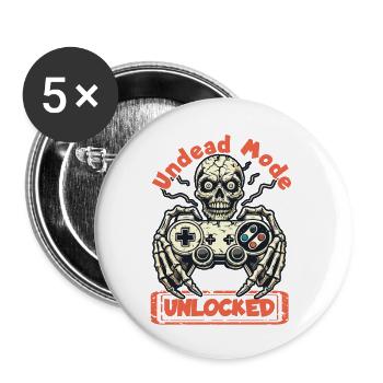 Zombie Gaming Controller Undead Mode Unlocked - Buttons klein 25 mm (5er Pack) - Weiß - Vorne