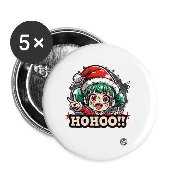 Süßer kleiner Weihnachts-Elf an Weihnachten - Buttons klein 25 mm (5er Pack) - Weiß - Vorne