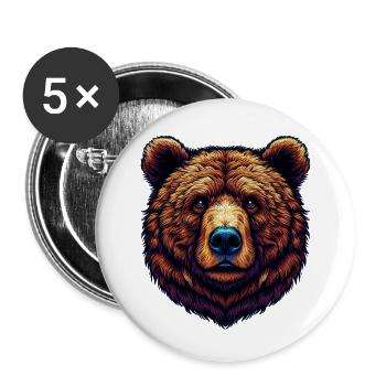 Bear - Buttons small 1''/25 mm (5-pack) - white - Front