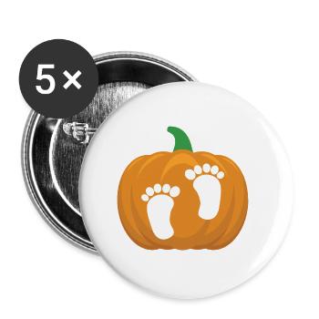 Pregnant Pregnancy Announcement Waiting - Buttons small 1''/25 mm (5-pack) - white - Front