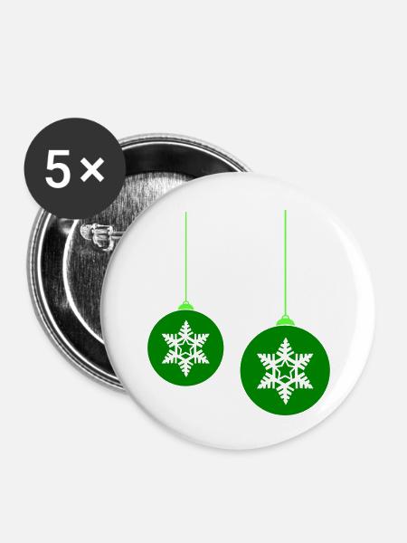 weihnachtskugel stern 2 - Buttons klein 25 mm (5er Pack) - Weiß