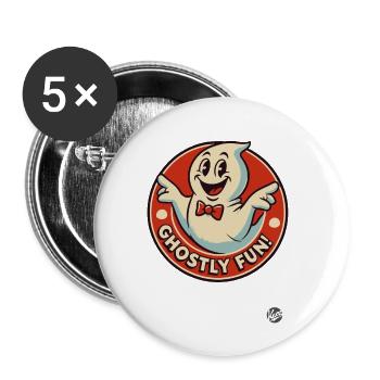 Ghost fun with this little ghost - Buttons small 1''/25 mm (5-pack) - white - Front
