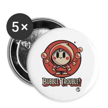 Pas de créature Kawaii mignonne bulle de savon bulle - Lot de 5 petits badges (25 mm) - blanc - Devant