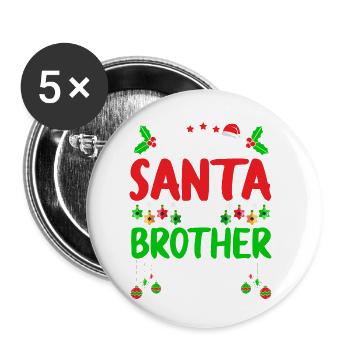 Dear Santa My Brother Did It Christmas Naugthy - Buttons klein 25 mm (5er Pack) - Weiß - Vorne