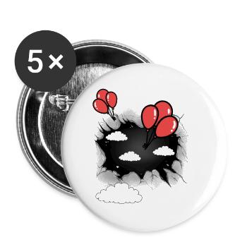 Ballon céleste ballons - Lot de 5 petits badges (25 mm) - blanc - Devant